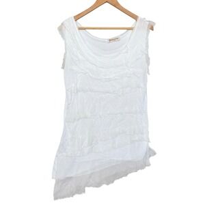 karamel Silk Fairy Sleeveless Lagenlook Bridal A-symmetrical blouse whimsy S